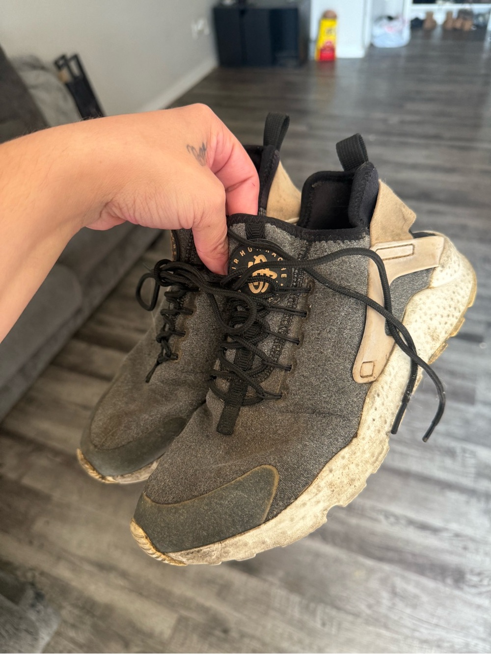 Nike Women's Gray and Tan Sneakers